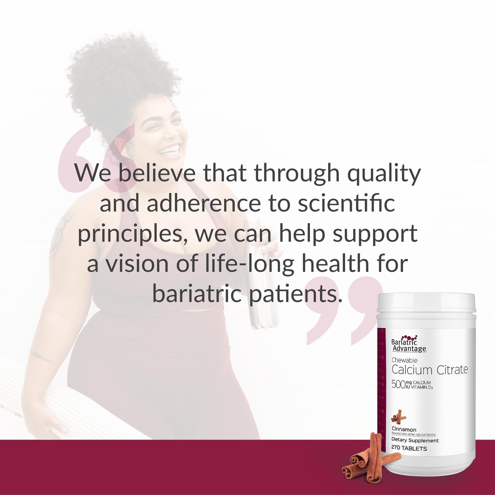 Bariatric Advantage bottle scene showcasing ease of daily intake