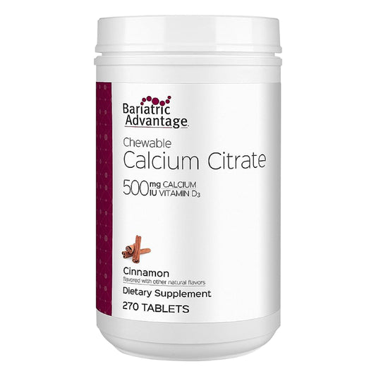 Bariatric Advantage calcium citrate chewables bottle for convenient daily use