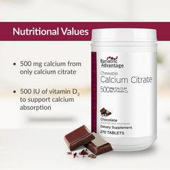 Bariatric Advantage chewable with magnesium glycinate for nervous system support.