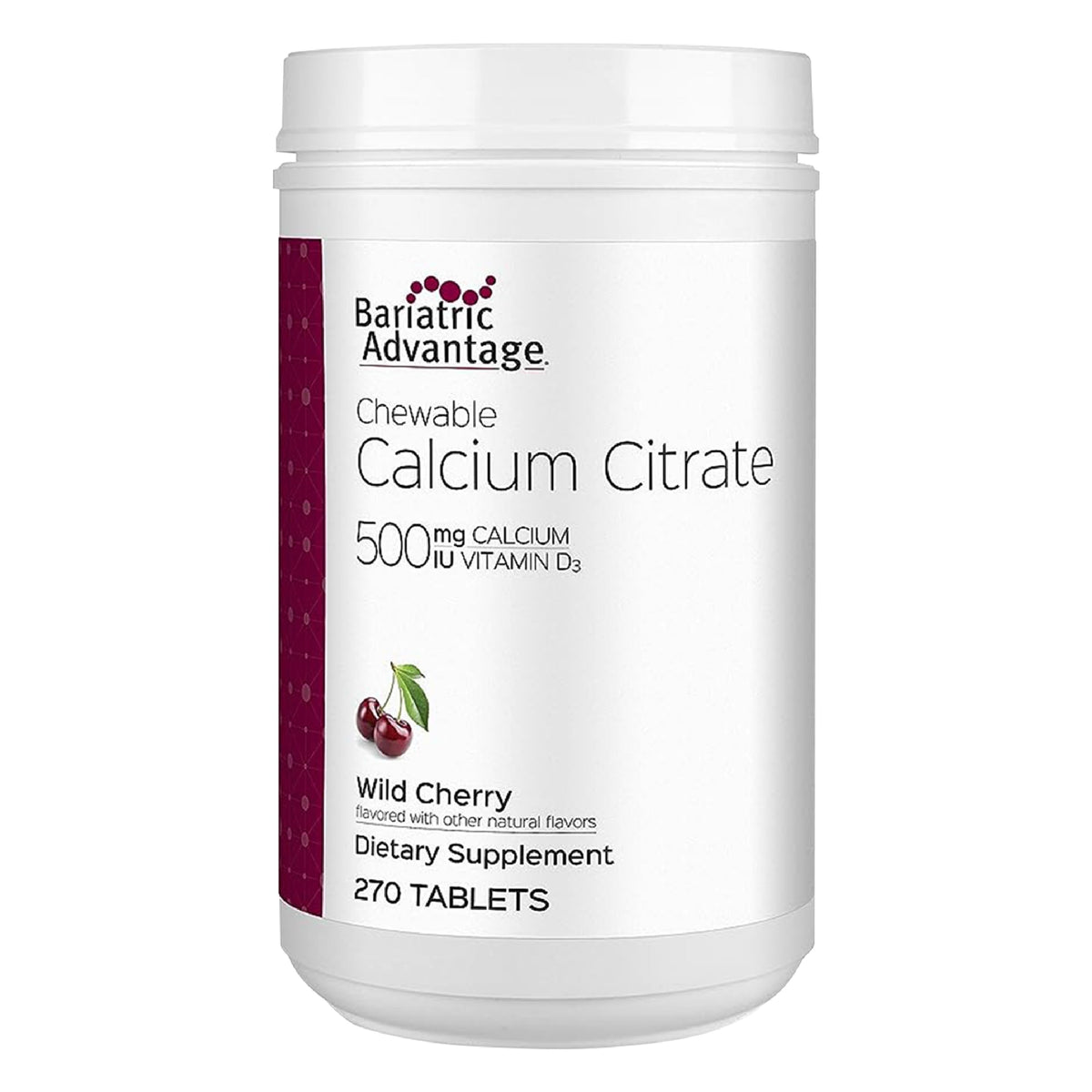 Bottle pour of Bariatric Advantage calcium citrate chewables for convenient bone support.