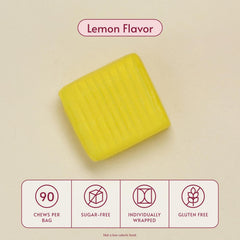 Close-up of Bariatric Advantage chewy bites texture and lemon flavor
