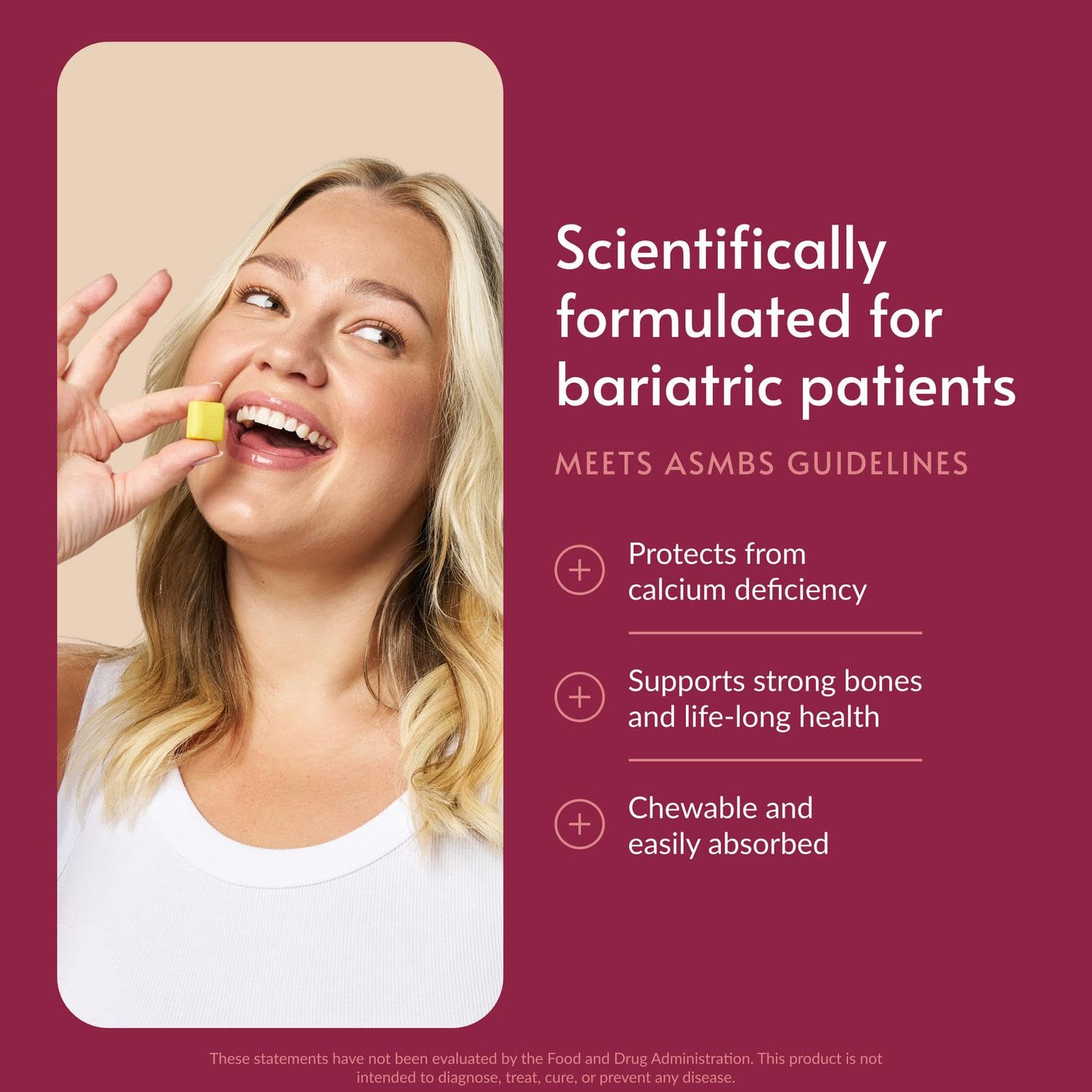 Bariatric Advantage chewy bites closeup shows bright pineapple-mango flavor and easy-to-chew texture.