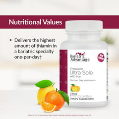 Bariatric Advantage Ultra Solo vitamin A label emphasizing nutrient support