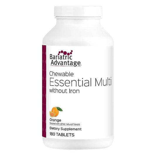 Bariatric Advantage complete chewable multivitamin orange bottle for easy daily intake