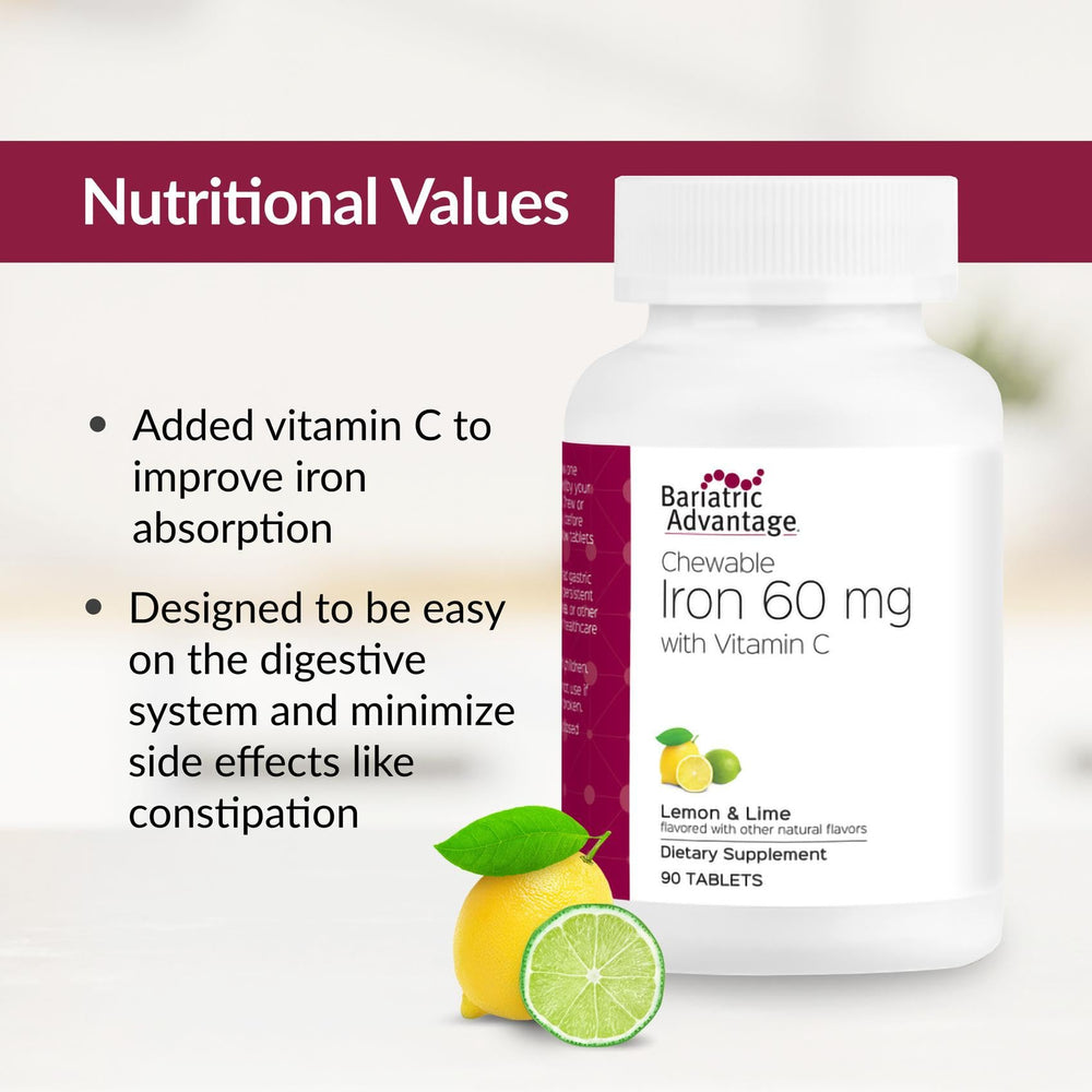 Chewable lemon-lime flavor designed for easy digestion after bariatric procedures