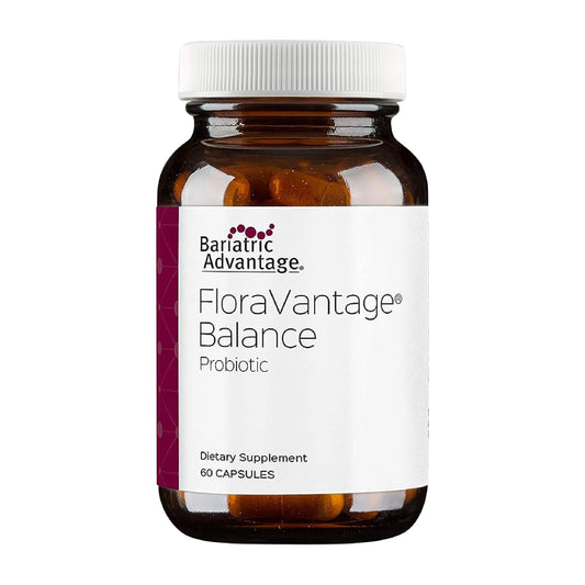 Bariatric Advantage FloraVantage Balance bottle front for daily probiotic support after bariatric surgery.