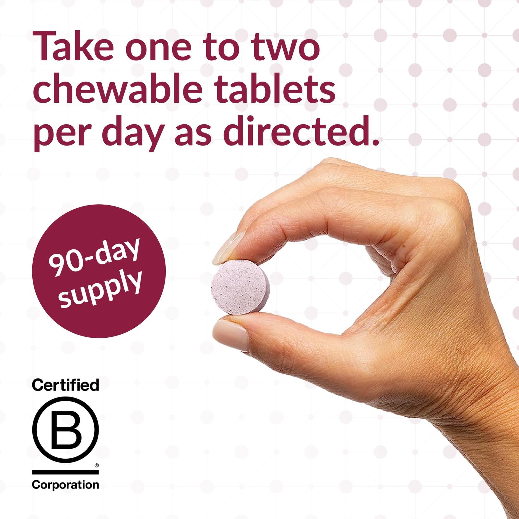 Close-up of grape-flavored FloraVantage chewables for easy daily digestible use.