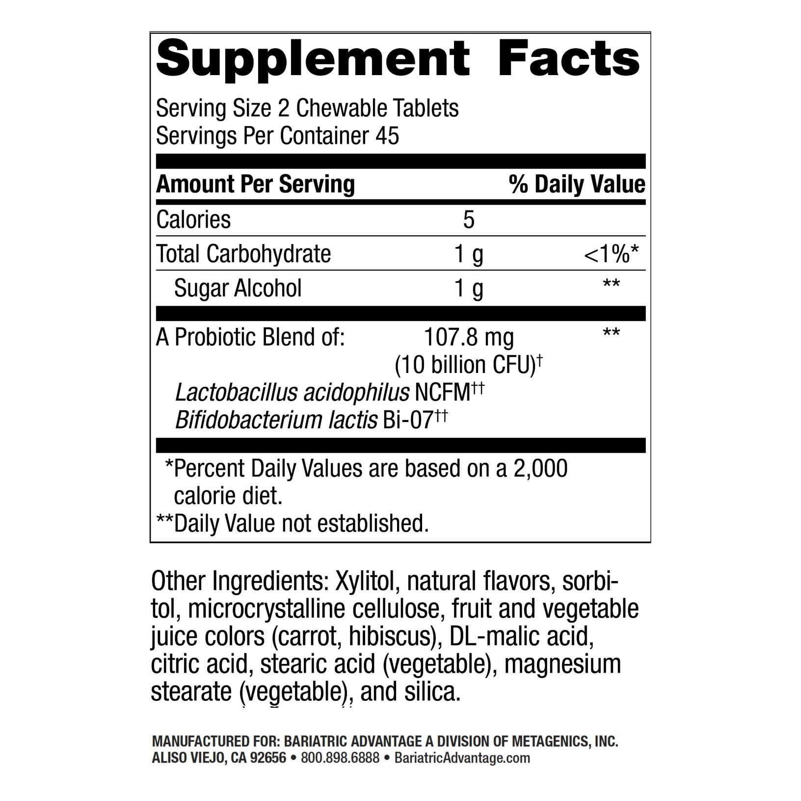 Chewable FloraVantage tablet held in hand for convenient gut health support.