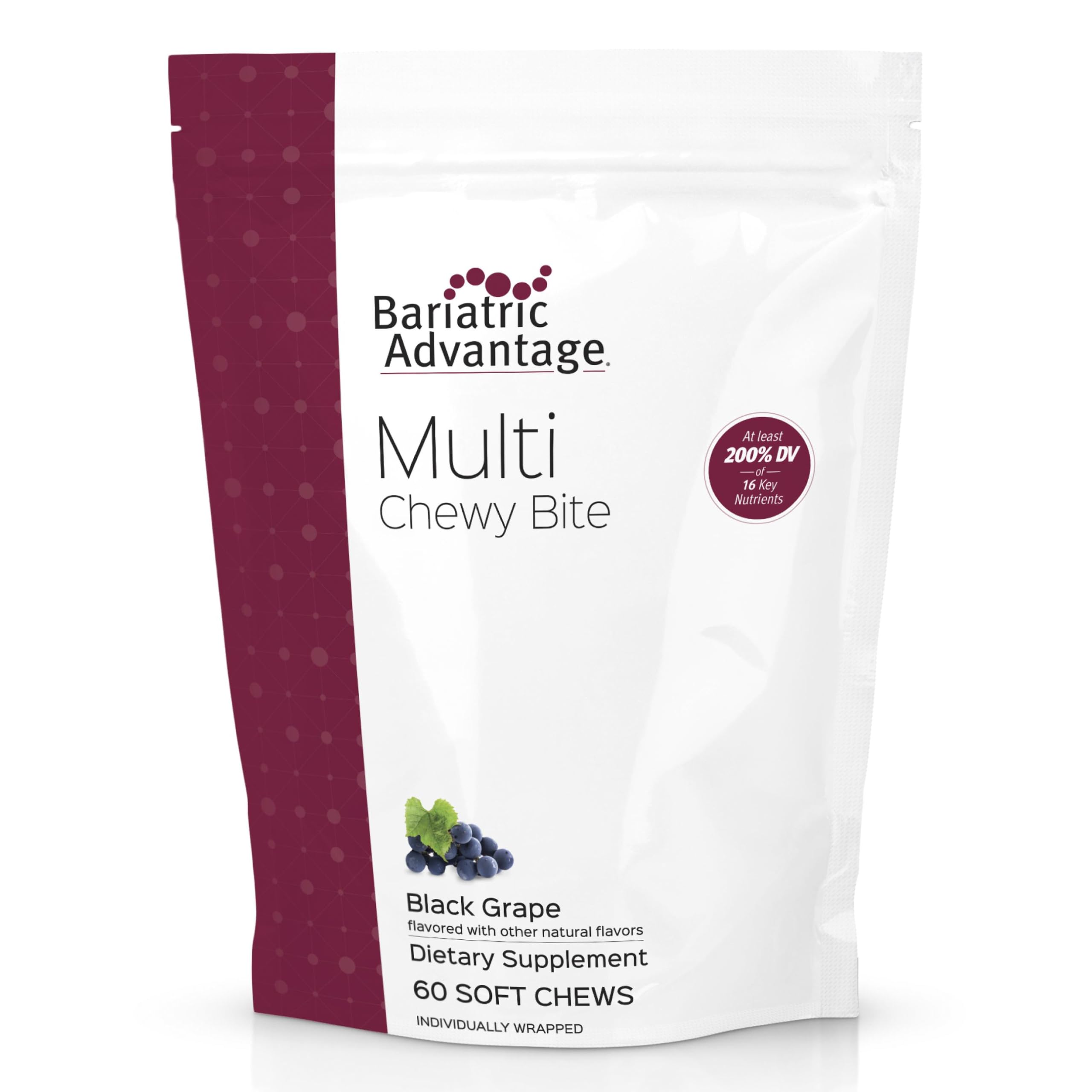 Bariatric Advantage Multi Chewy Bite bottle pour; easy daily nutrition for bariatric patients
