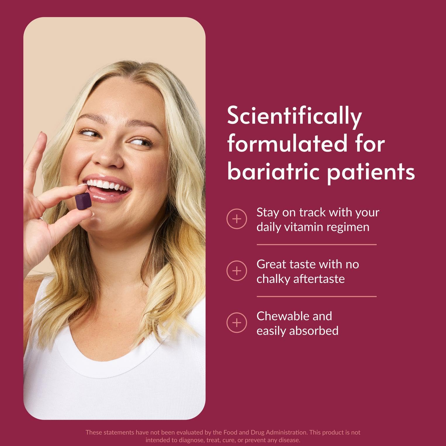 Closeup of Bariatric Advantage Multi Chewy Bite label showing black grape flavor