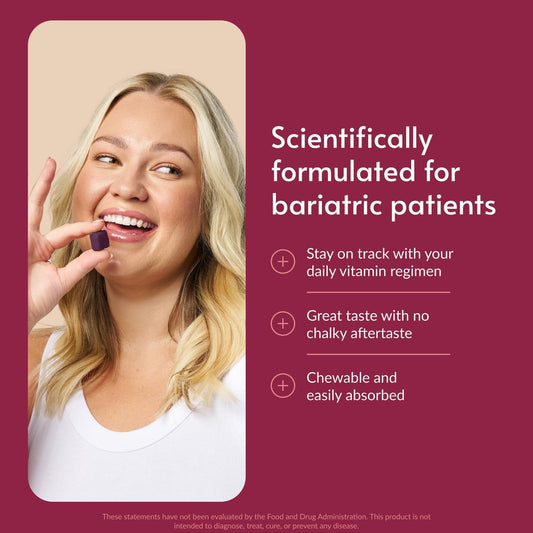 Closeup of Bariatric Advantage Multi Chewy Bite label showing black grape flavor
