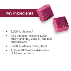 Label detail on Bariatric Advantage Multi Chewy Bite highlighting nutrient content.