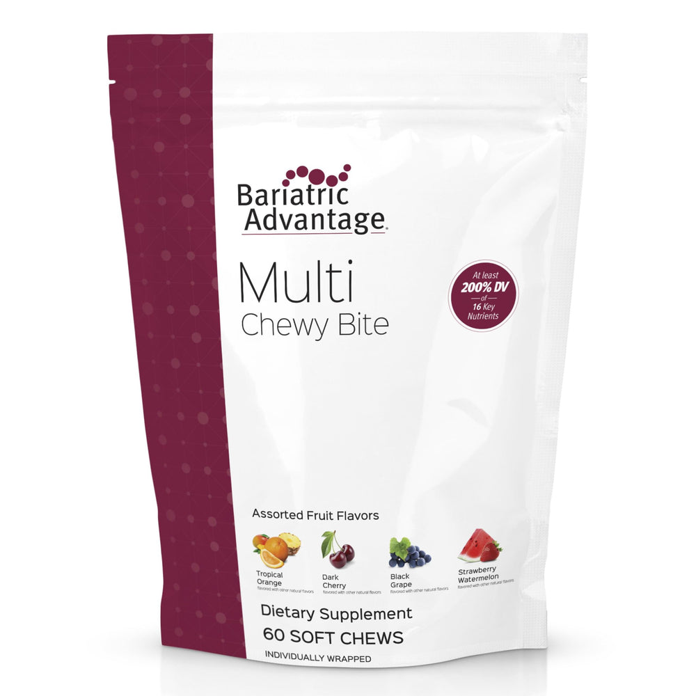 Bariatric Advantage Multi Chewy Bite pack shot highlighting daily nutrition support