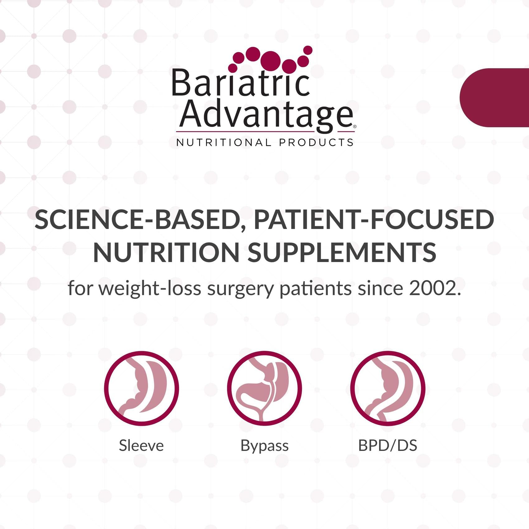 Bariatric Advantage capsules swirl close-up suggests complete daily nutrient support.