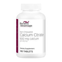 Bariatric Advantage non chewable calcium citrate 600 mg tablets with easy swallow coating for absorption