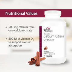 Bariatric Advantage nutrition facts label close up with clear ingredients.