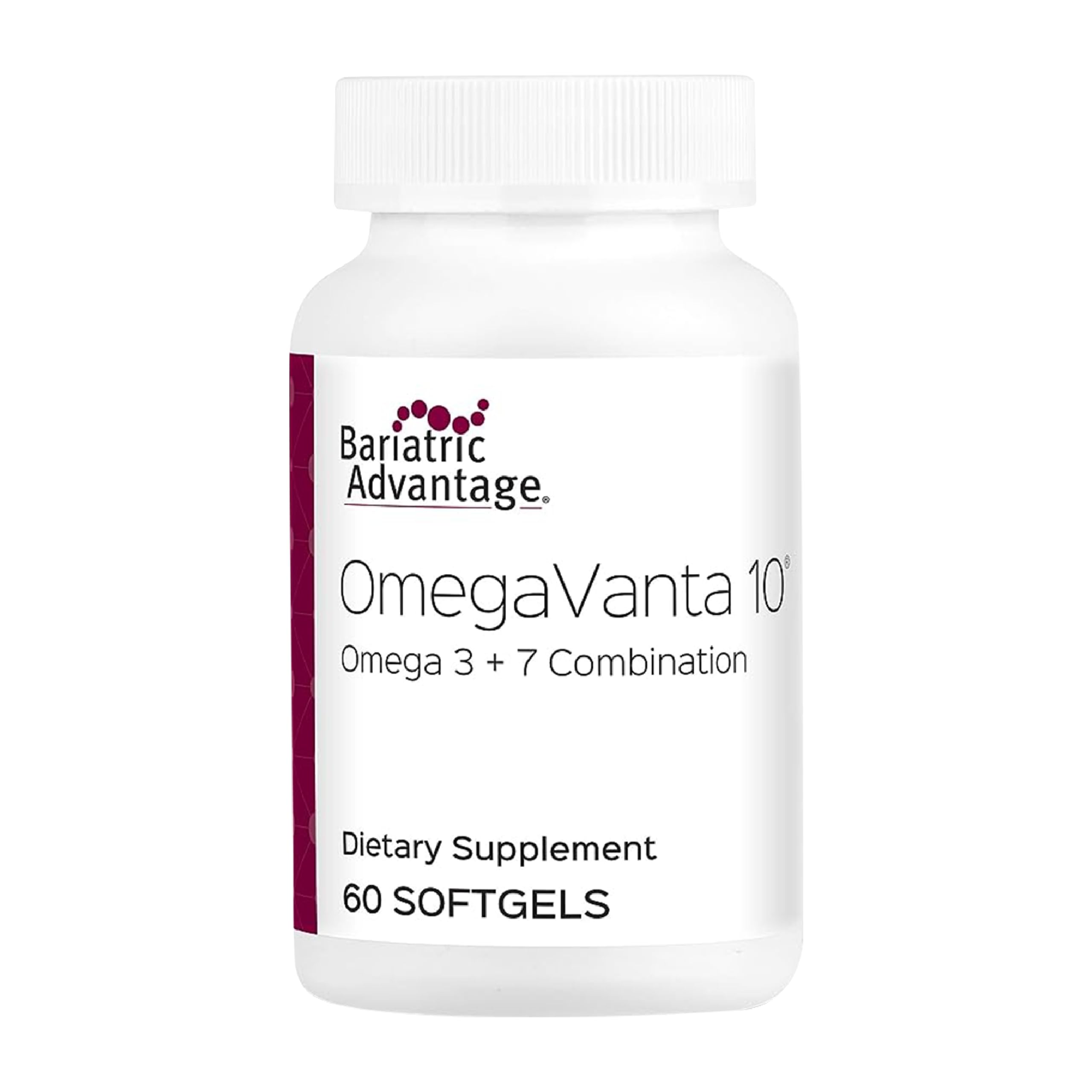 Bariatric Advantage OmegaVanta10 enteric softgel lemon bottle for smoother digestion and reduced belching