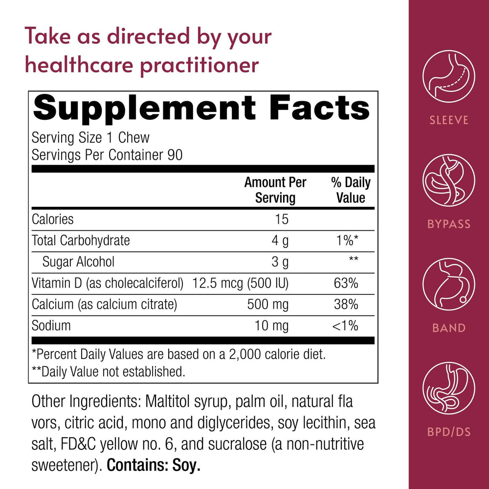 Bariatric Advantage sugar-free chewy bites individually wrapped for on-the-go use