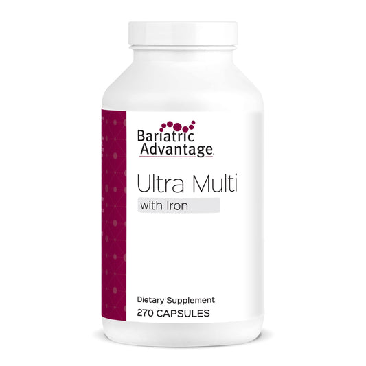 Bariatric Advantage Ultra Multivitamin with Iron capsules front view for daily use