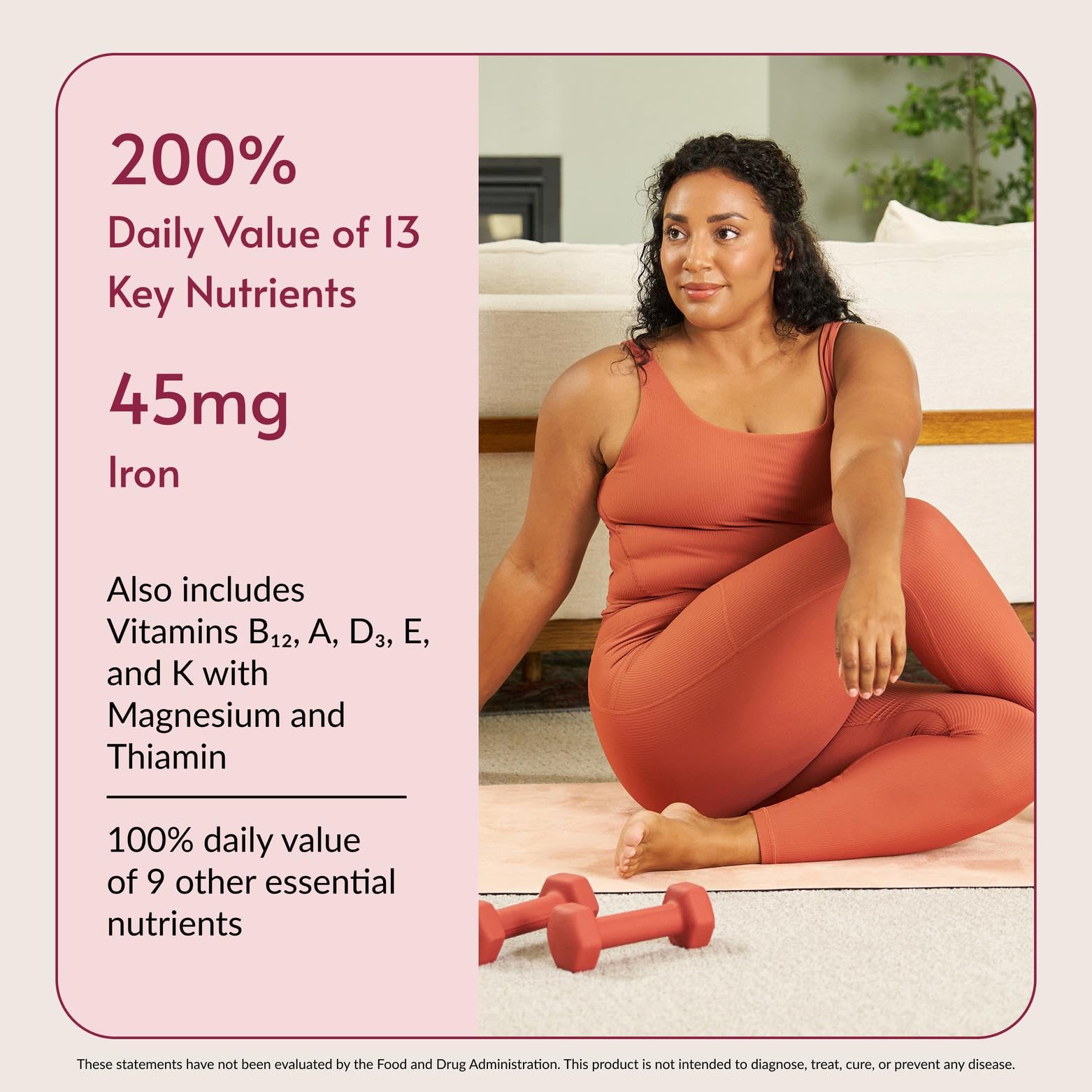 Bariatric Advantage Ultra Multivitamin with Iron ingredients panel and nutrients