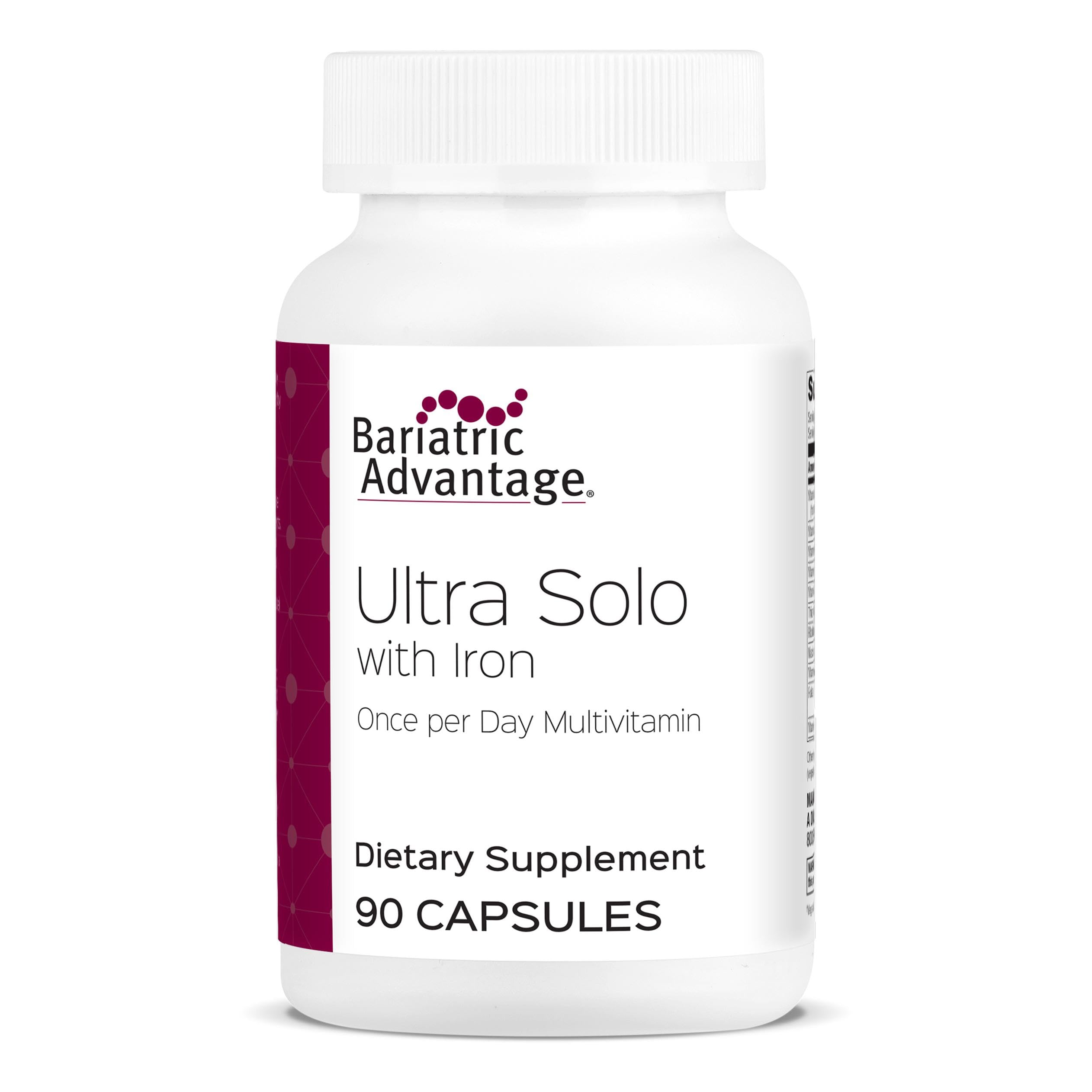 Bariatric Advantage Ultra Solo with Iron bottle front showing packaging for daily use