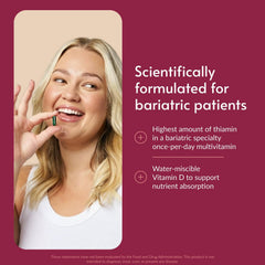 Bariatric Advantage Ultra Solo with Iron capsule closeup highlighting small, easy-to-swallow tablets