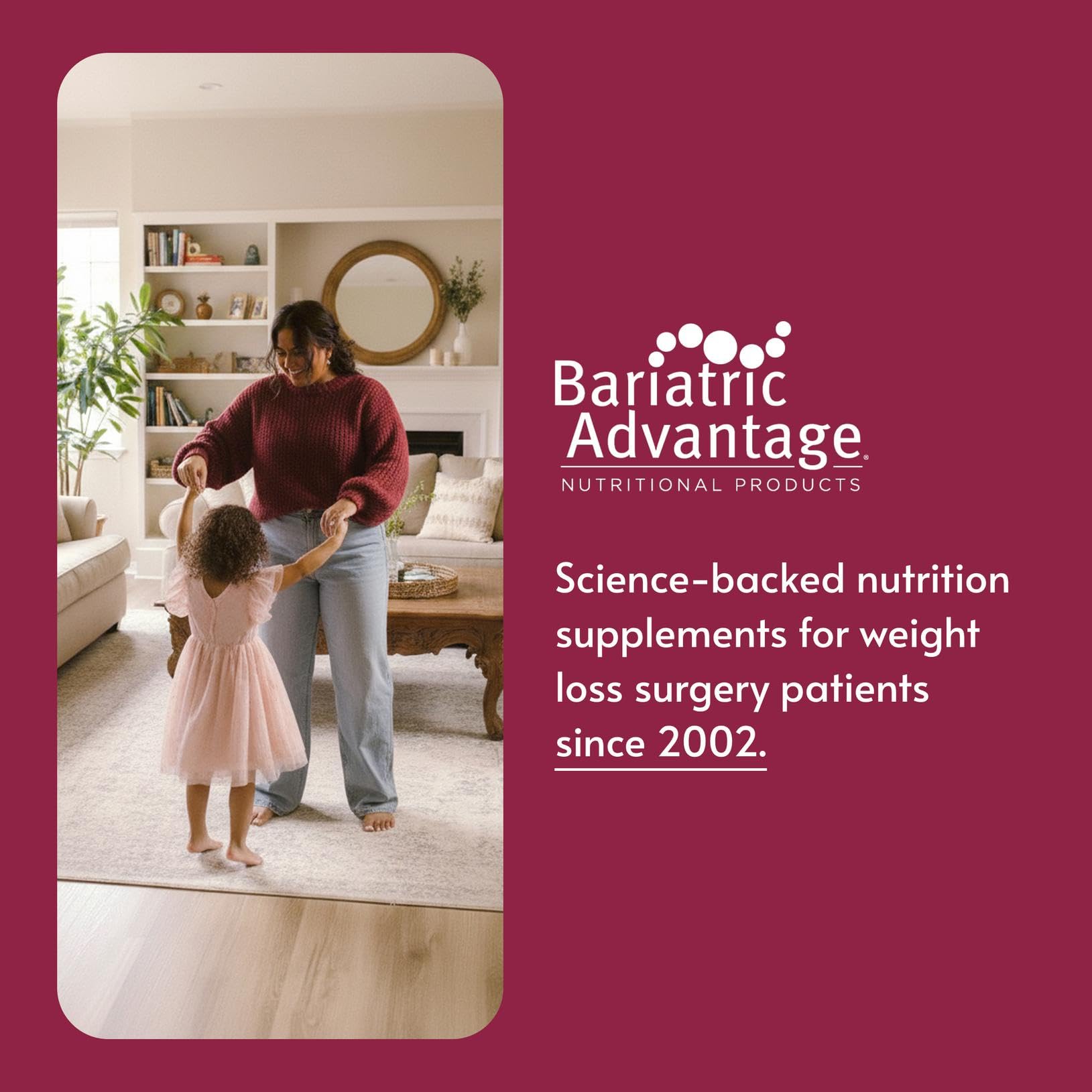 Bariatric Advantage Ultra Solo with Iron dietary supplement close up showing nutrient balance