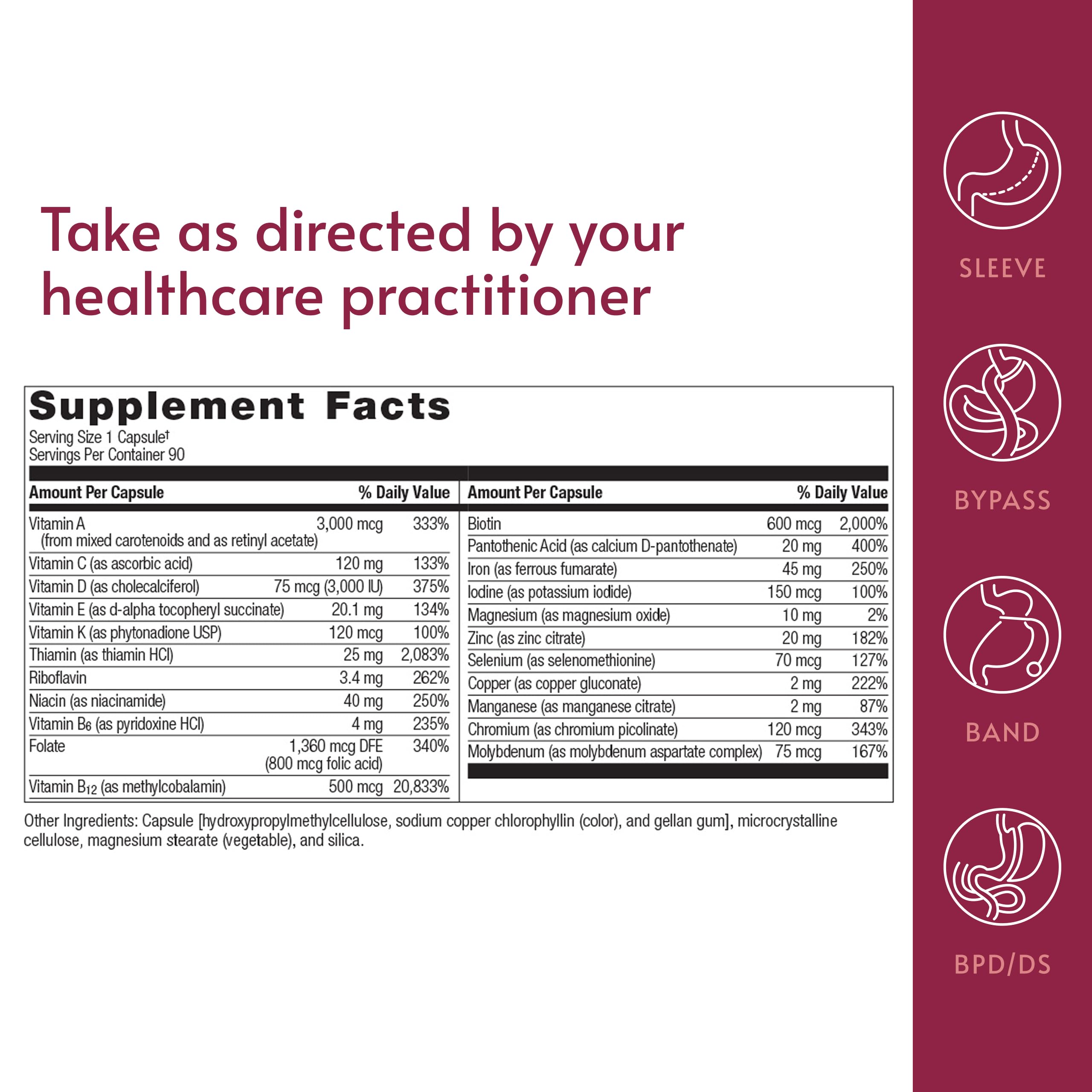 Bariatric Advantage Ultra Solo with Iron nutrition facts panel for informed choices