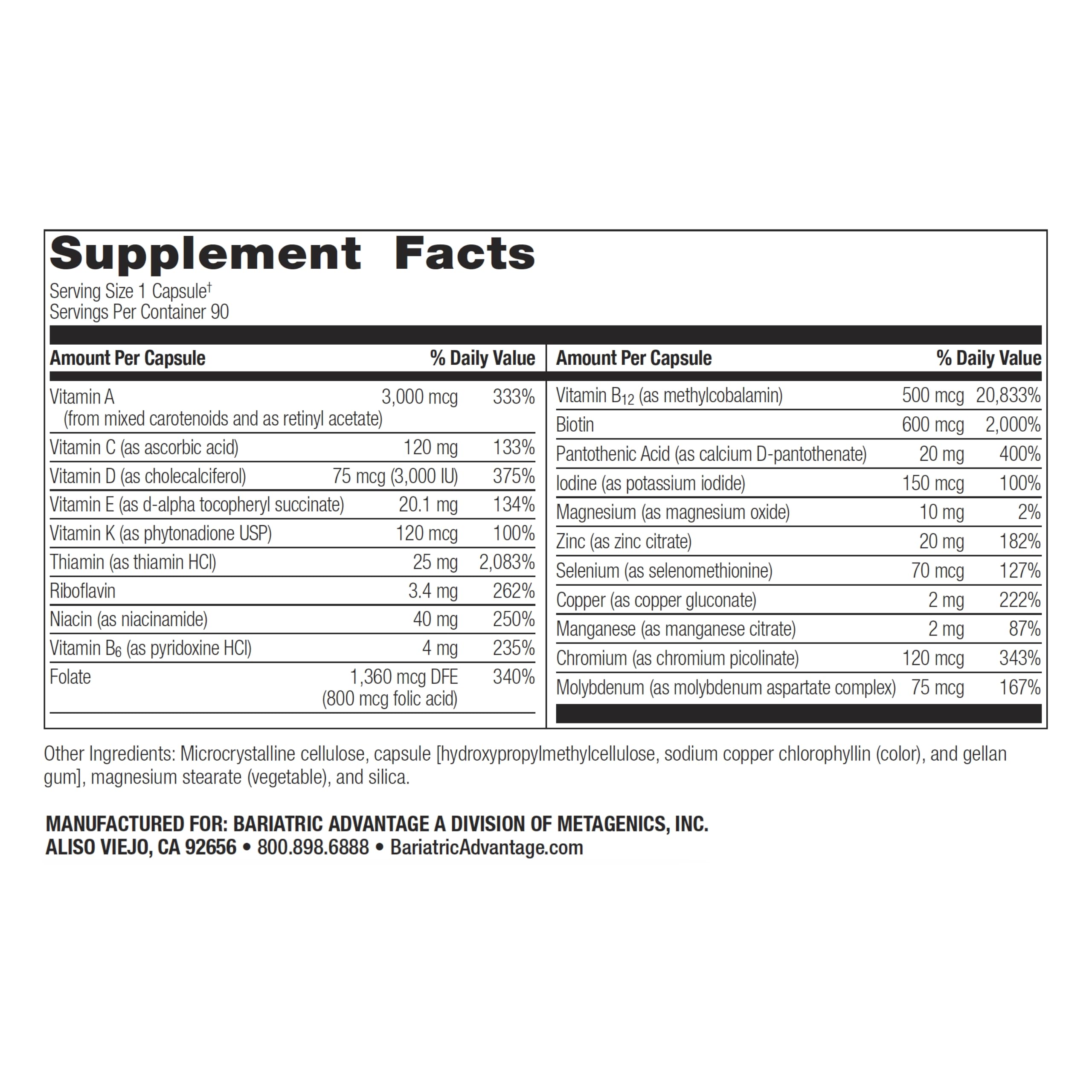 Close-up of Ultra Solo Without Iron capsules highlighting convenient once-daily intake.