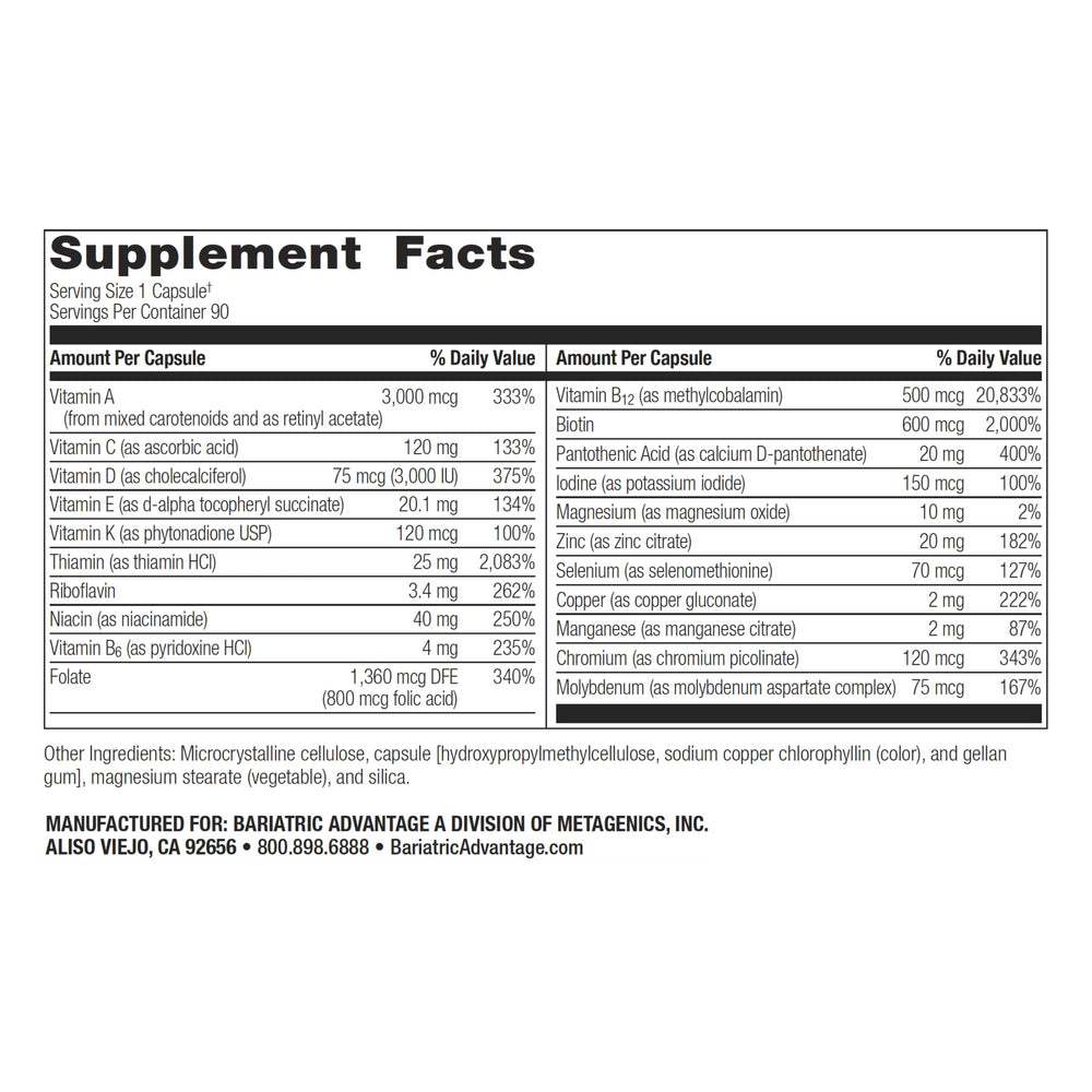 Close-up of Ultra Solo Without Iron capsules highlighting convenient once-daily intake.