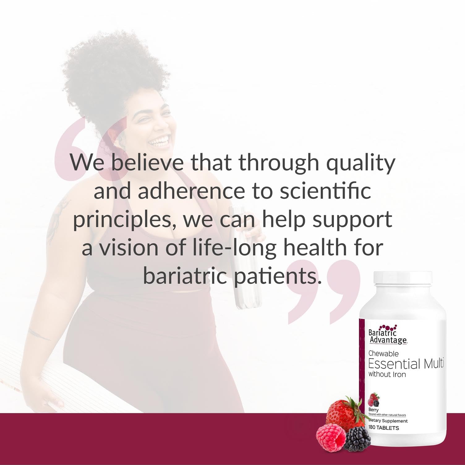 Wellness scene featuring Bariatric Advantage bottle during a morning routine.