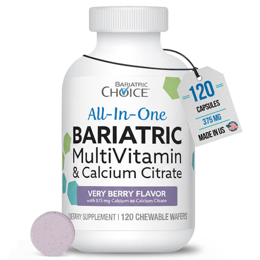 Bariatric Choice all-in-one chewable bottle-front for convenient post-surgery nutrition