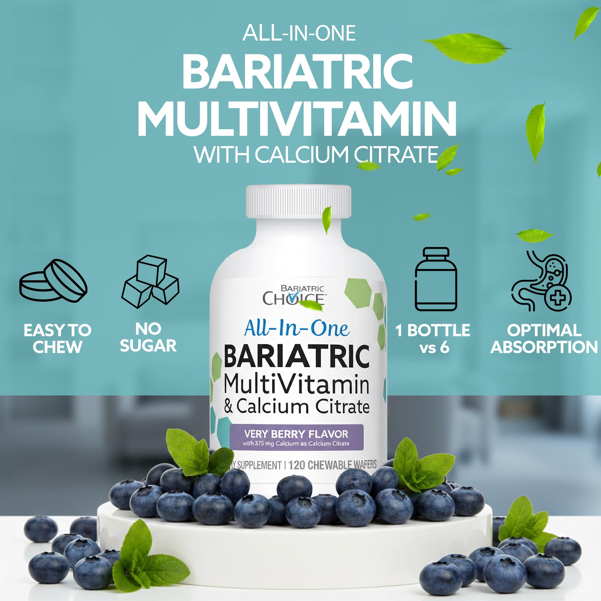 Bariatric Choice bottle-nutrition-label showing calcium citrate and essential vitamins
