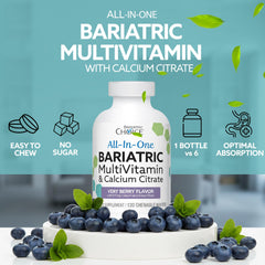 Bariatric Choice bottle-nutrition-label showing calcium citrate and essential vitamins