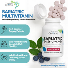 Bariatric Choice berry bottle on a store shelf.