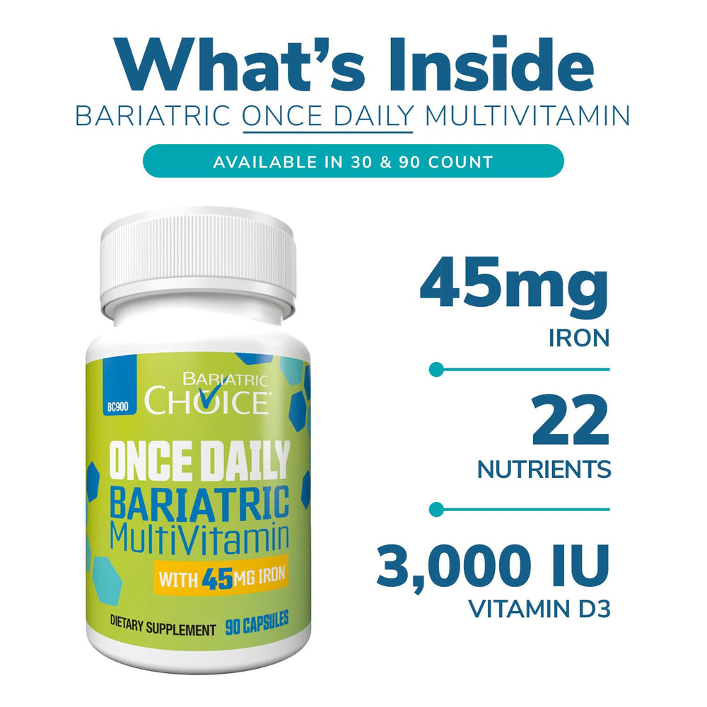 Bariatric Choice capsule-swallow close-up highlights easy-to-swallow veggie capsule