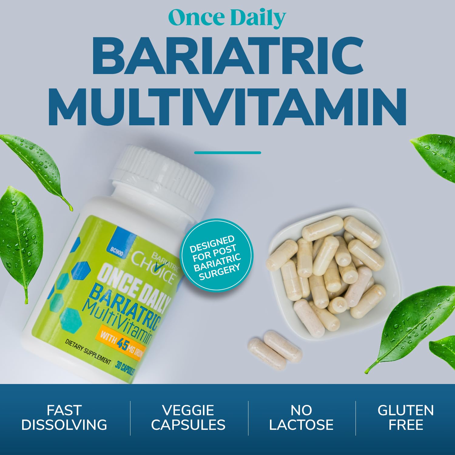Bariatric Choice veggie-capsule-easy-digest shows fast-dissolving capsule for comfort