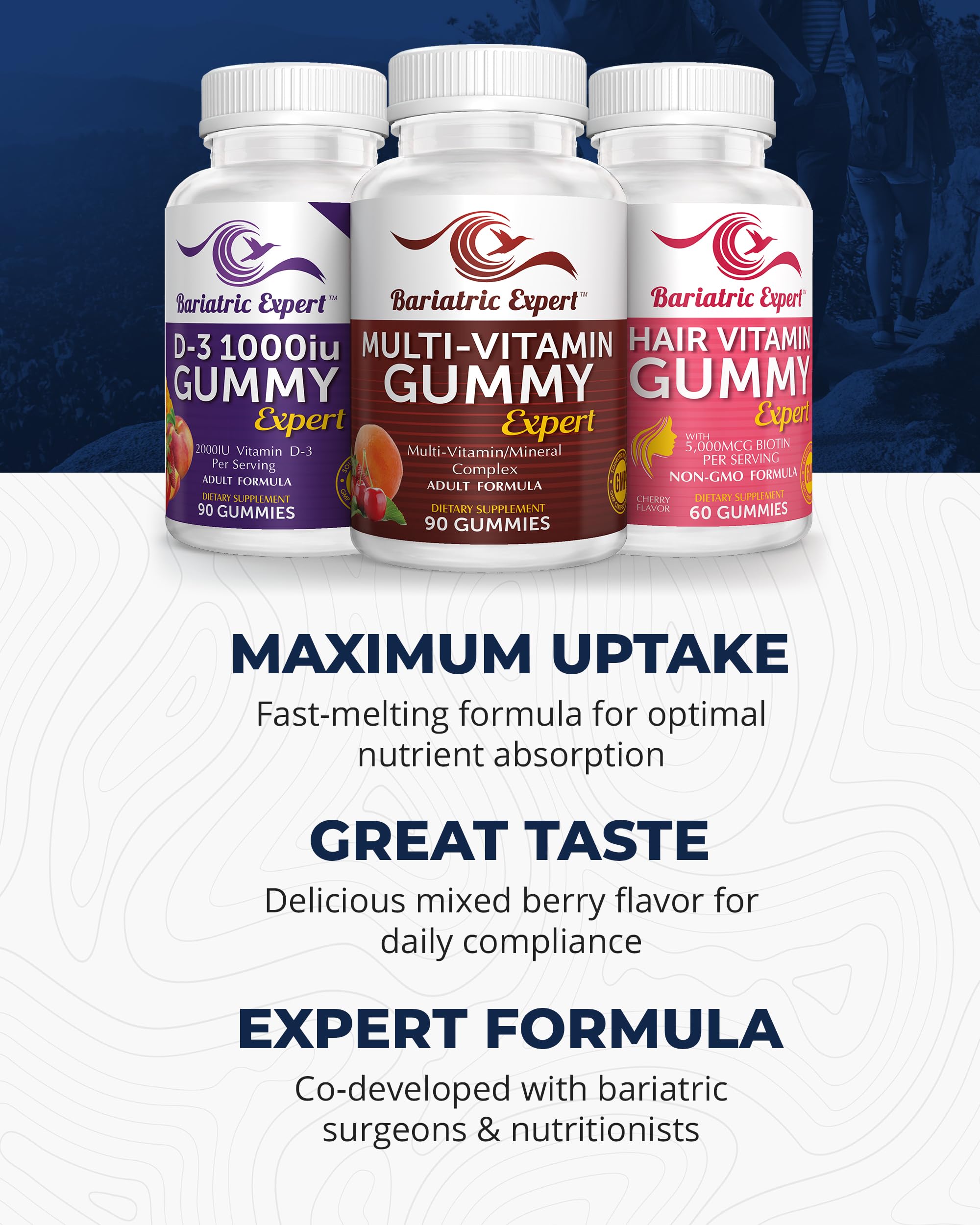 Bariatric Food Expert label highlights D3 and hair support ingredients