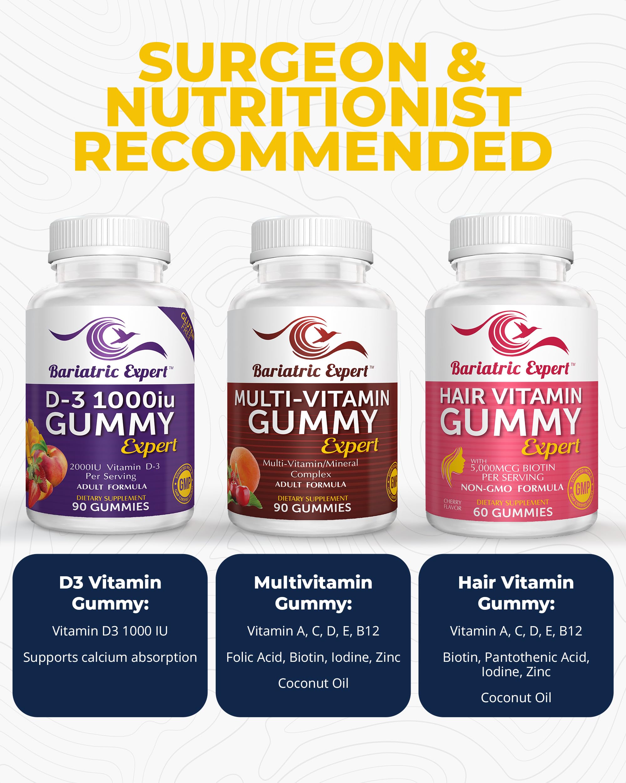 Bariatric Food Expert D3 gummies 90 chews close-up for an easy daily supplement