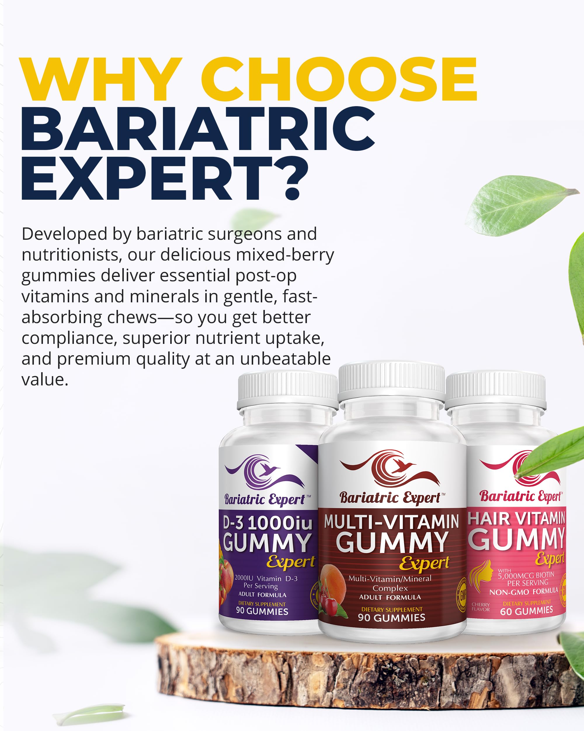 Bariatric Food Expert ingredients collage highlights vitamins and minerals