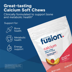 Bariatric Fusion calcium chews packaging highlighting sugar-free and kosher certification