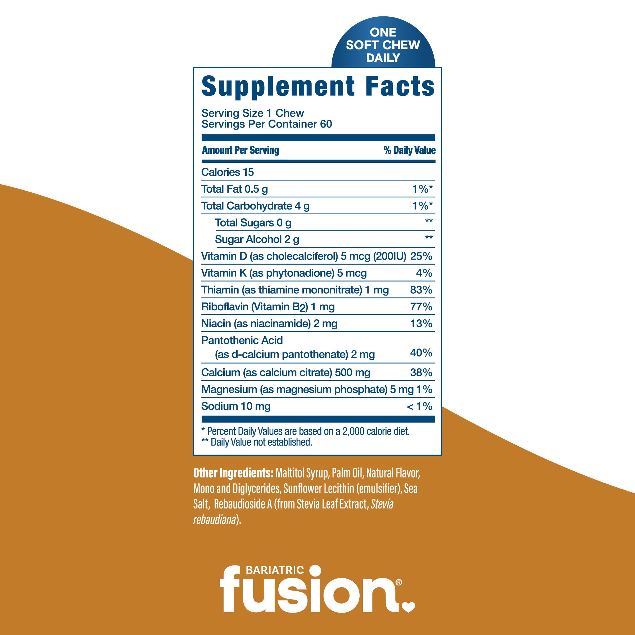 Bariatric Fusion vanilla calcium chew texture close-up