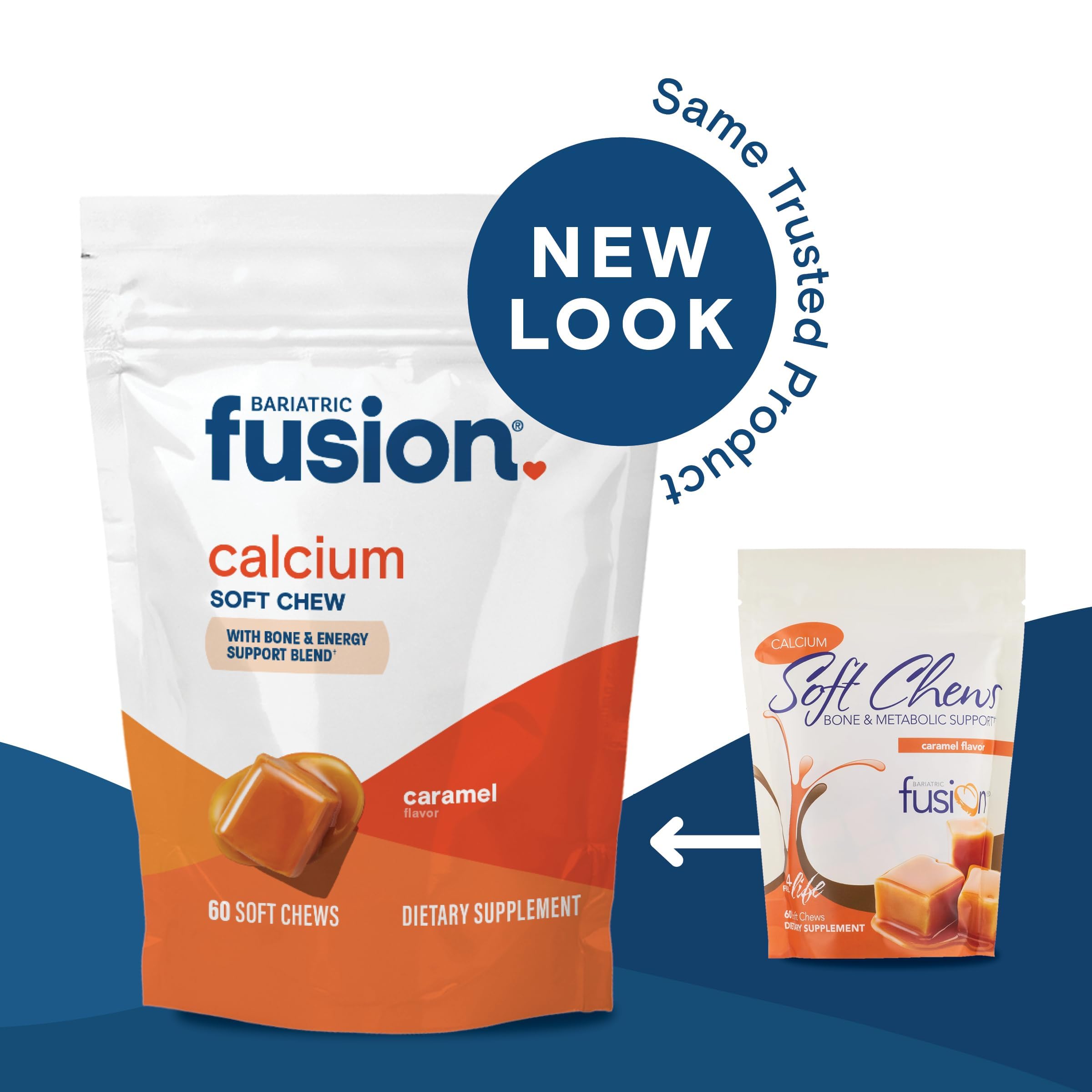 Nutrition label on Bariatric Fusion calcium chews packaging