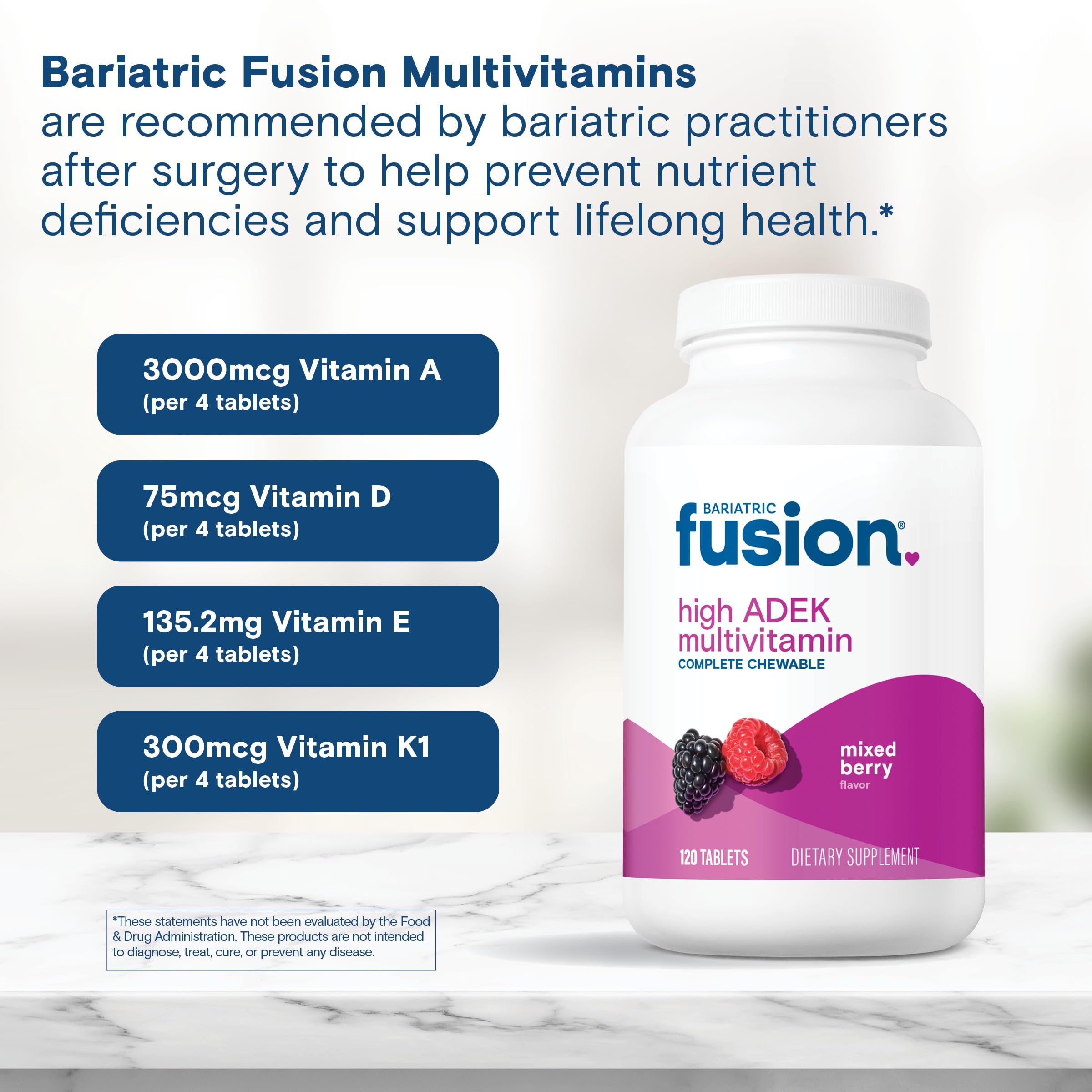 Bariatric Fusion nutrition facts close-up aids daily supplement planning.