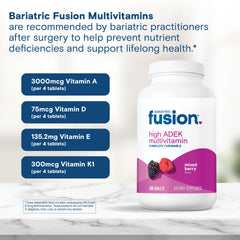Bariatric Fusion nutrition facts close-up aids daily supplement planning.