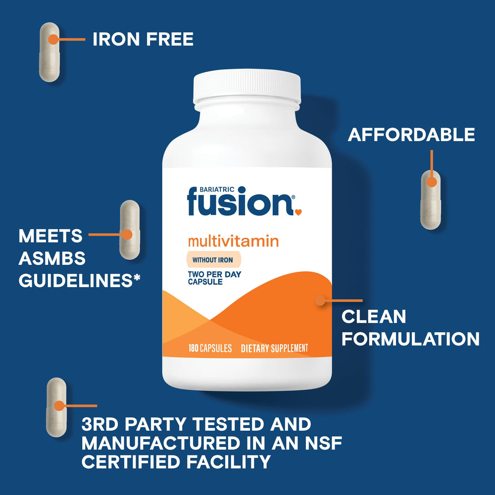 Bariatric Fusion closeup on capsules highlights a sugar free gluten free formula