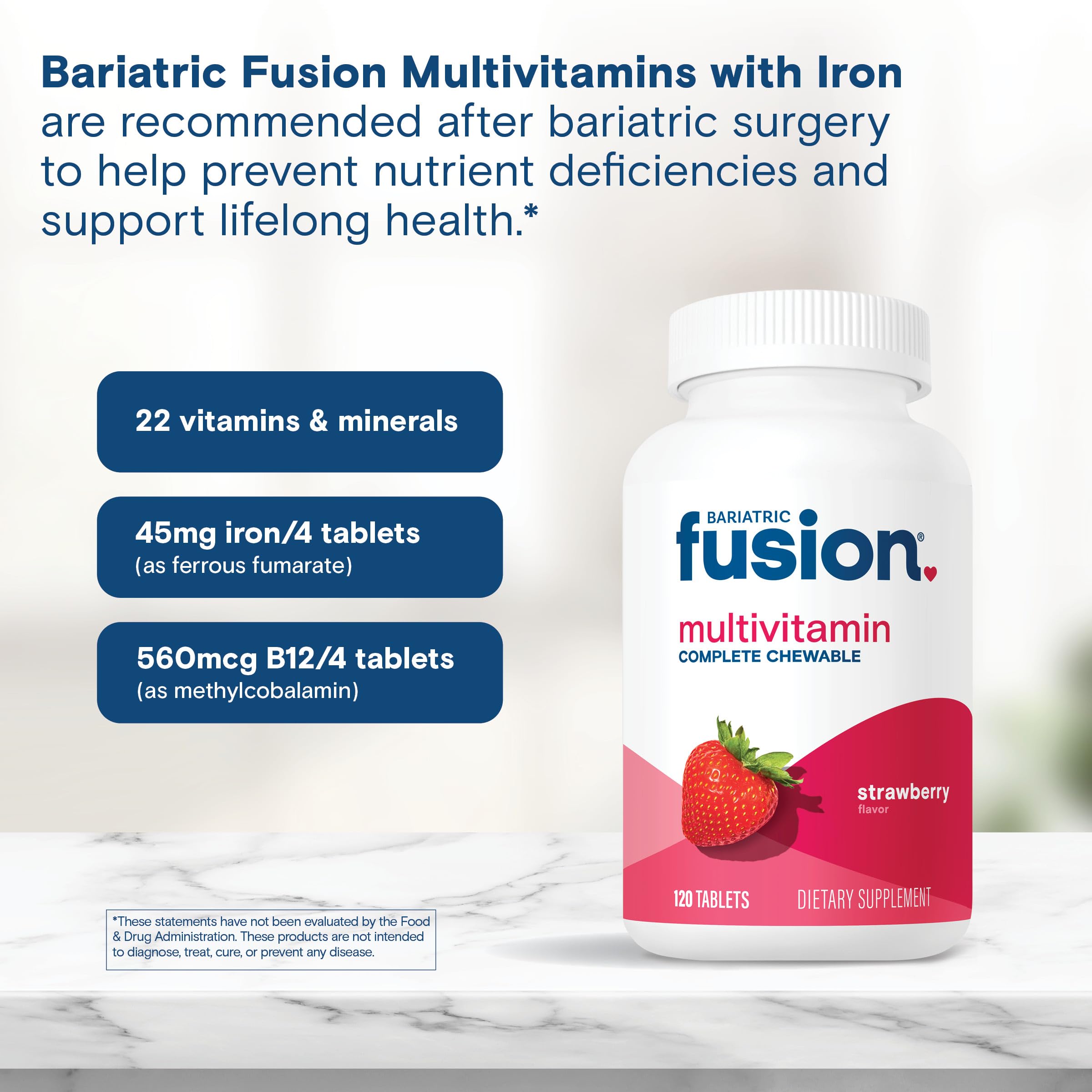 Bariatric Fusion bottle label highlights complete nutrient support