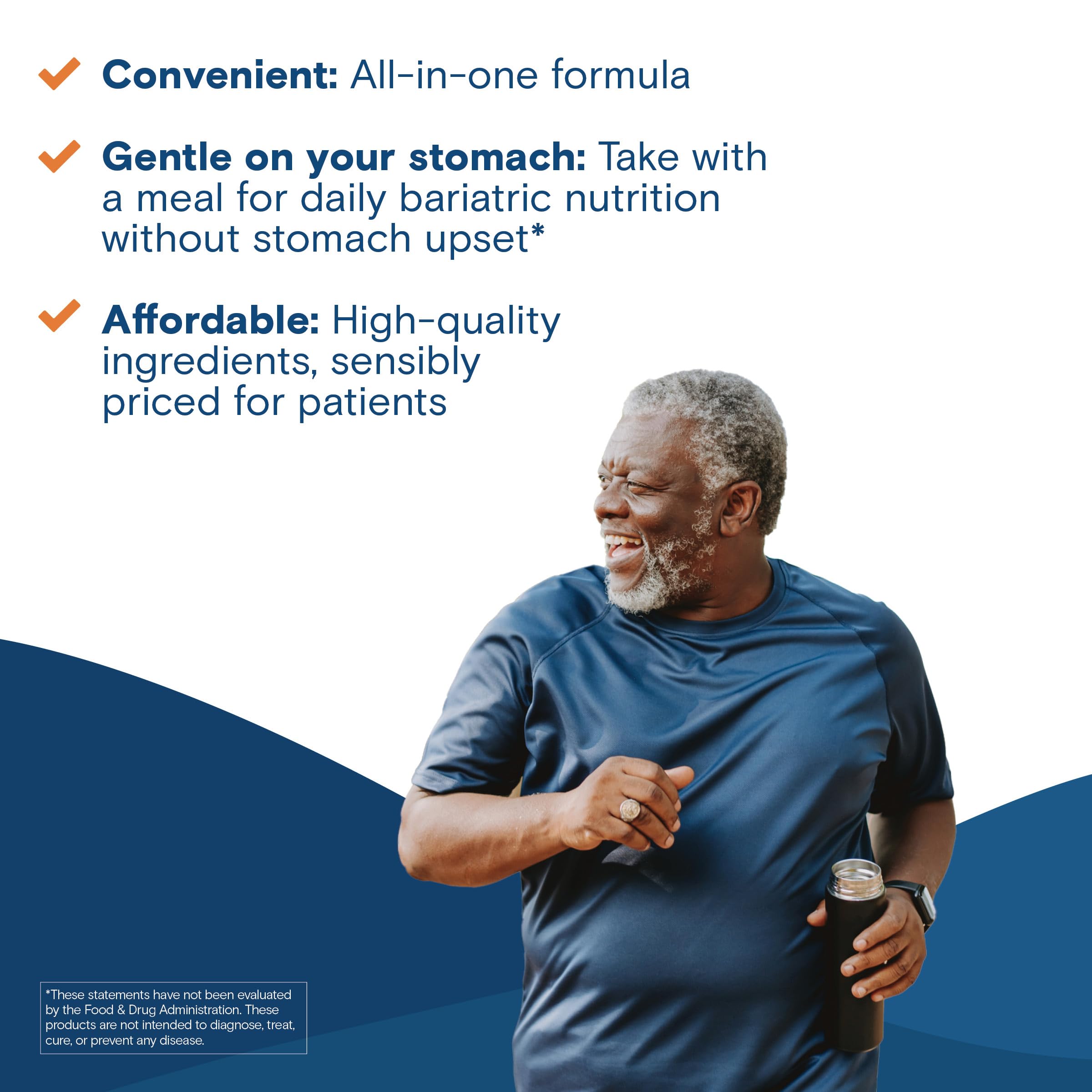 Gluten-free and sugar-free Bariatric Fusion vitamins packaging for clean nutrition.