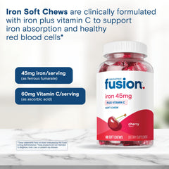 On-the-go iron chews with gluten-free formulation.
