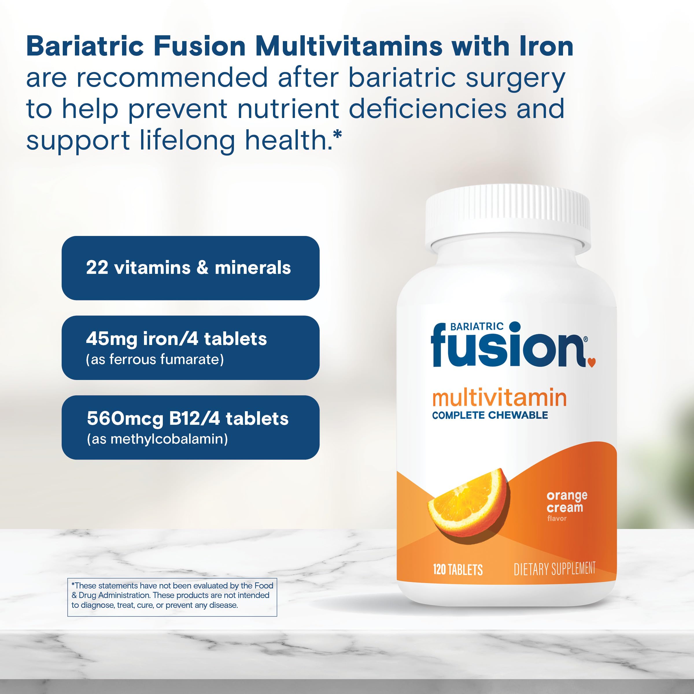 Close-up of iron-rich multivitamin tablets for nutrition support